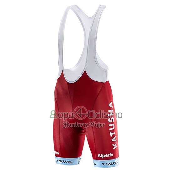 Katusha Alpecin Ropa Ciclismo Culotte Corto 2017 Mangas Cortas Rojo
